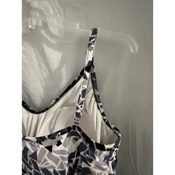 Magic Suit Blue Black Yasmin Print Tankini Top Sz 14 Beach Travel - Picture 3 of 6